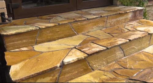 Плитняк златолит жёлтый золотистый для отмостки купить в Ставрополе