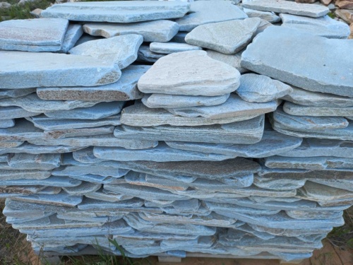 Плитняк златолит зелёный галтованный для цоколя купить в Ставрополе